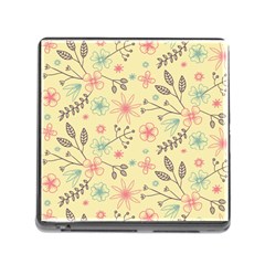 Seamless Spring Flowers Patterns Memory Card Reader (square)