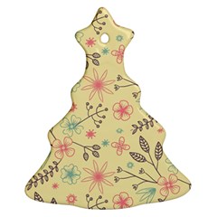 Seamless Spring Flowers Patterns Ornament (christmas Tree) 