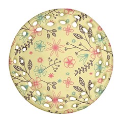 Seamless Spring Flowers Patterns Round Filigree Ornament (two Sides)