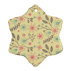 Seamless Spring Flowers Patterns Snowflake Ornament (two Sides)