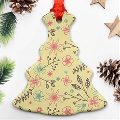 Seamless Spring Flowers Patterns Christmas Tree Ornament (two Sides)