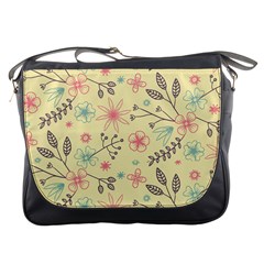 Seamless Spring Flowers Patterns Messenger Bags by TastefulDesigns