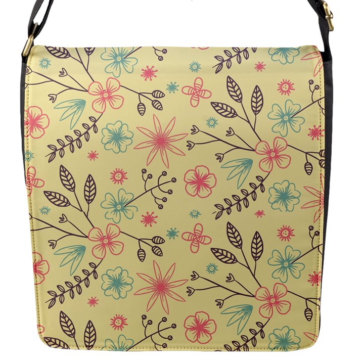 Seamless Spring Flowers Patterns Flap Messenger Bag (S)