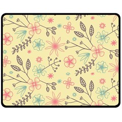 Seamless Spring Flowers Patterns Double Sided Fleece Blanket (medium) 