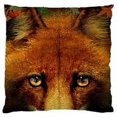 Fox Large Flano Cushion Case (one Side) by Simbadda