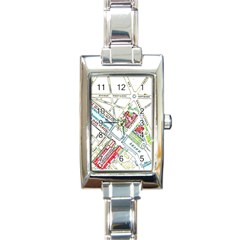 Paris Map Rectangle Italian Charm Watch by Simbadda