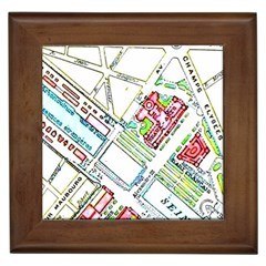 Paris Map Framed Tiles by Simbadda