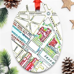 Paris Map Ornament (oval) by Simbadda