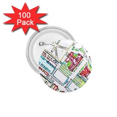 Paris Map 1 75  Buttons (100 Pack)  by Simbadda