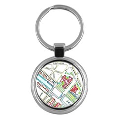 Paris Map Key Chains (round)  by Simbadda