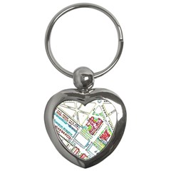 Paris Map Key Chains (heart)  by Simbadda