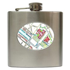 Paris Map Hip Flask (6 Oz) by Simbadda