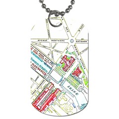 Paris Map Dog Tag (two Sides) by Simbadda