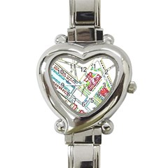 Paris Map Heart Italian Charm Watch by Simbadda