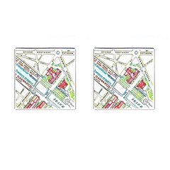 Paris Map Cufflinks (square) by Simbadda