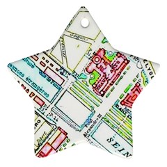 Paris Map Star Ornament (two Sides) by Simbadda