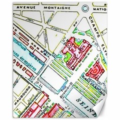 Paris Map Canvas 11  X 14   by Simbadda