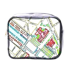 Paris Map Mini Toiletries Bags by Simbadda