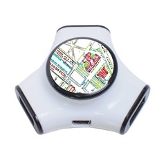 Paris Map 3-port Usb Hub by Simbadda