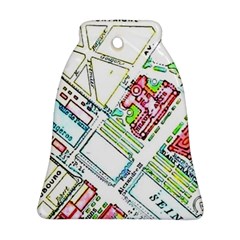 Paris Map Bell Ornament (two Sides) by Simbadda