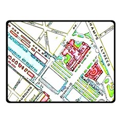 Paris Map Double Sided Fleece Blanket (small)  by Simbadda