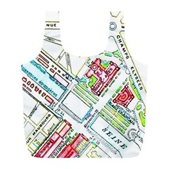 Paris Map Full Print Recycle Bags (l)  by Simbadda