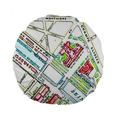 Paris Map Standard 15  Premium Flano Round Cushions