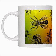 Insect Pattern White Mugs