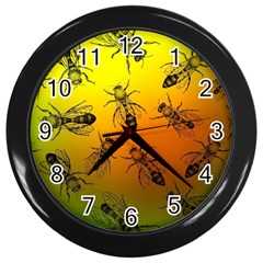 Insect Pattern Wall Clocks (black) by Simbadda