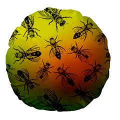 Insect Pattern Large 18  Premium Flano Round Cushions by Simbadda