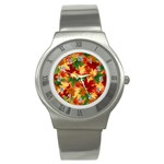 Autumn Leaves Stainless Steel Watch Front