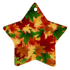 Autumn Leaves Star Ornament (two Sides) by Simbadda