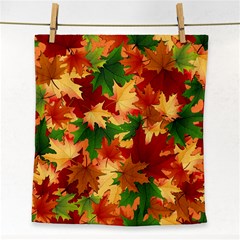 Autumn Leaves Face Towel by Simbadda