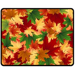 Autumn Leaves Fleece Blanket (medium)  by Simbadda