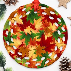 Autumn Leaves Ornament (round Filigree)