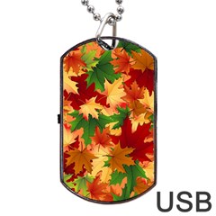 Autumn Leaves Dog Tag Usb Flash (two Sides)