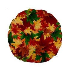 Autumn Leaves Standard 15  Premium Round Cushions by Simbadda