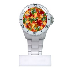 Autumn Leaves Plastic Nurses Watch by Simbadda