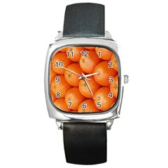 Orange Fruit Square Metal Watch by Simbadda