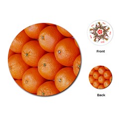 Orange Fruit Playing Cards (round) 