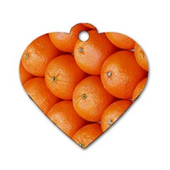 Orange Fruit Dog Tag Heart (one Side) by Simbadda