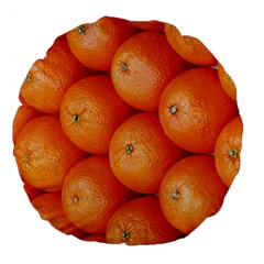 Orange Fruit Large 18  Premium Flano Round Cushions by Simbadda