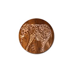 Elephant Aztec Wood Tekture Golf Ball Marker by Simbadda