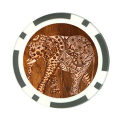 Elephant Aztec Wood Tekture Poker Chip Card Guard by Simbadda