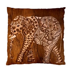 Elephant Aztec Wood Tekture Standard Cushion Case (one Side) by Simbadda