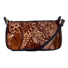 Elephant Aztec Wood Tekture Shoulder Clutch Bags by Simbadda