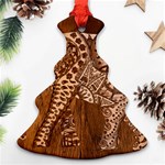 Elephant Aztec Wood Tekture Ornament (Christmas Tree)  Front