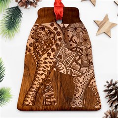 Elephant Aztec Wood Tekture Ornament (bell) by Simbadda