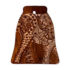 Elephant Aztec Wood Tekture Bell Ornament (two Sides) by Simbadda