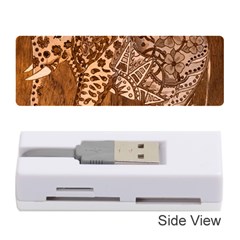 Elephant Aztec Wood Tekture Memory Card Reader (stick)  by Simbadda